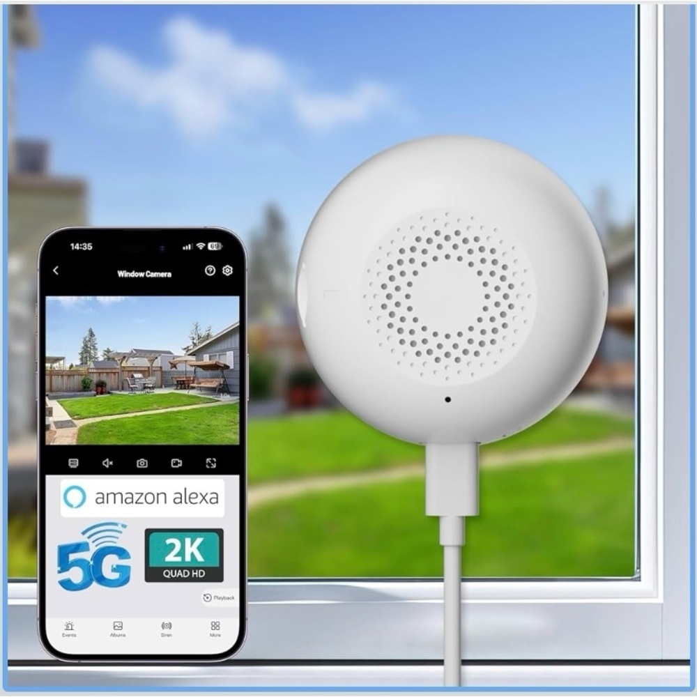 NEW 2K Window Security Camera 5G WiFi Night Vision Motion Alerts 2-Way Audio